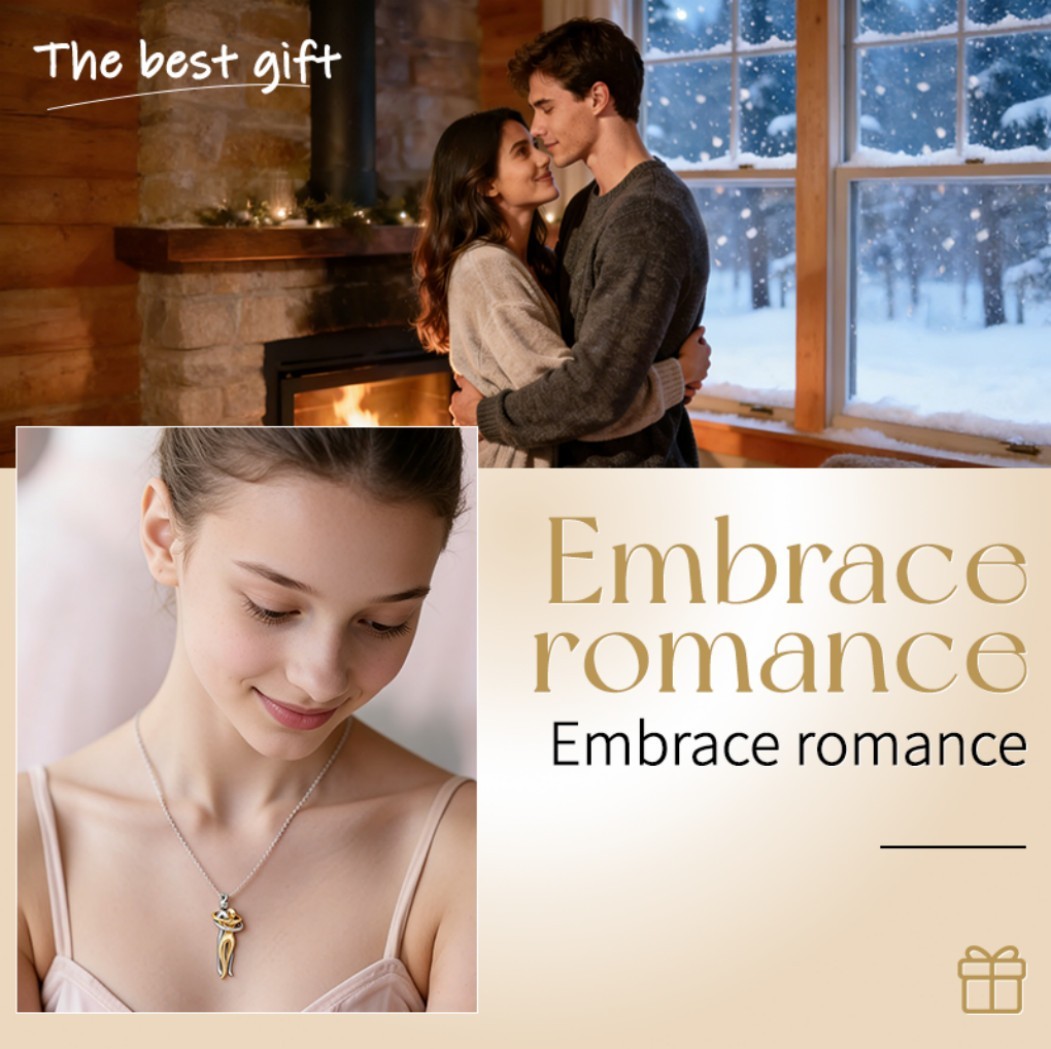 2026 Promise Couple Hug Necklace Hugging Pendant Lovers Jewelry Gift