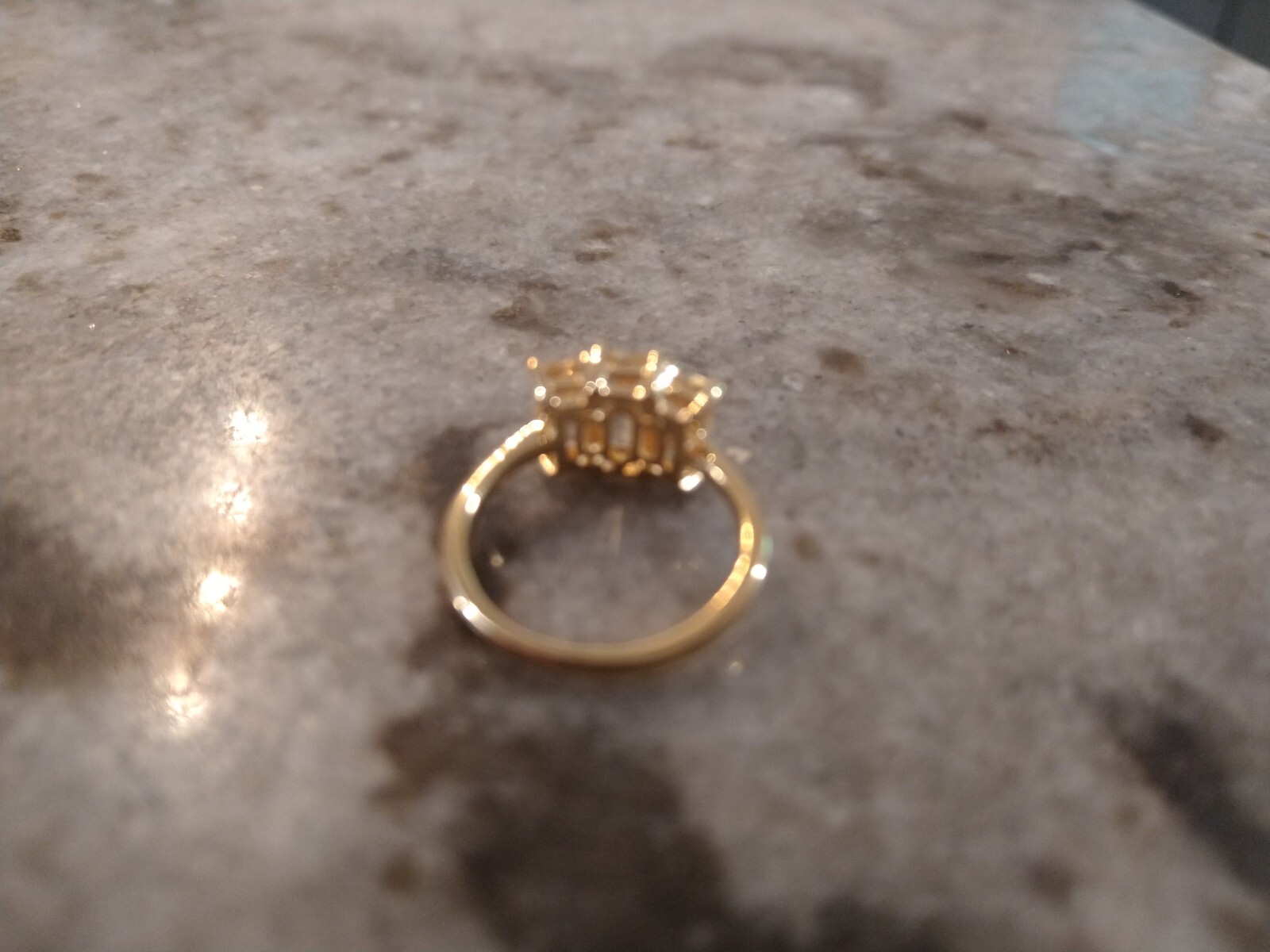 PREMIUM NATURAL GOLDEN IMPERIAL TOPAZ TRILOGY RING/VermeilRG/SS. Sz 5, 2.15TCW