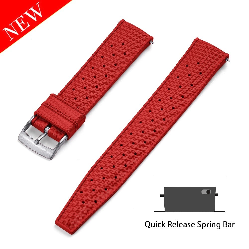 Premium FKM Rubber Watch Strap 20mm 22mm Quick Release Tropical Watch Band