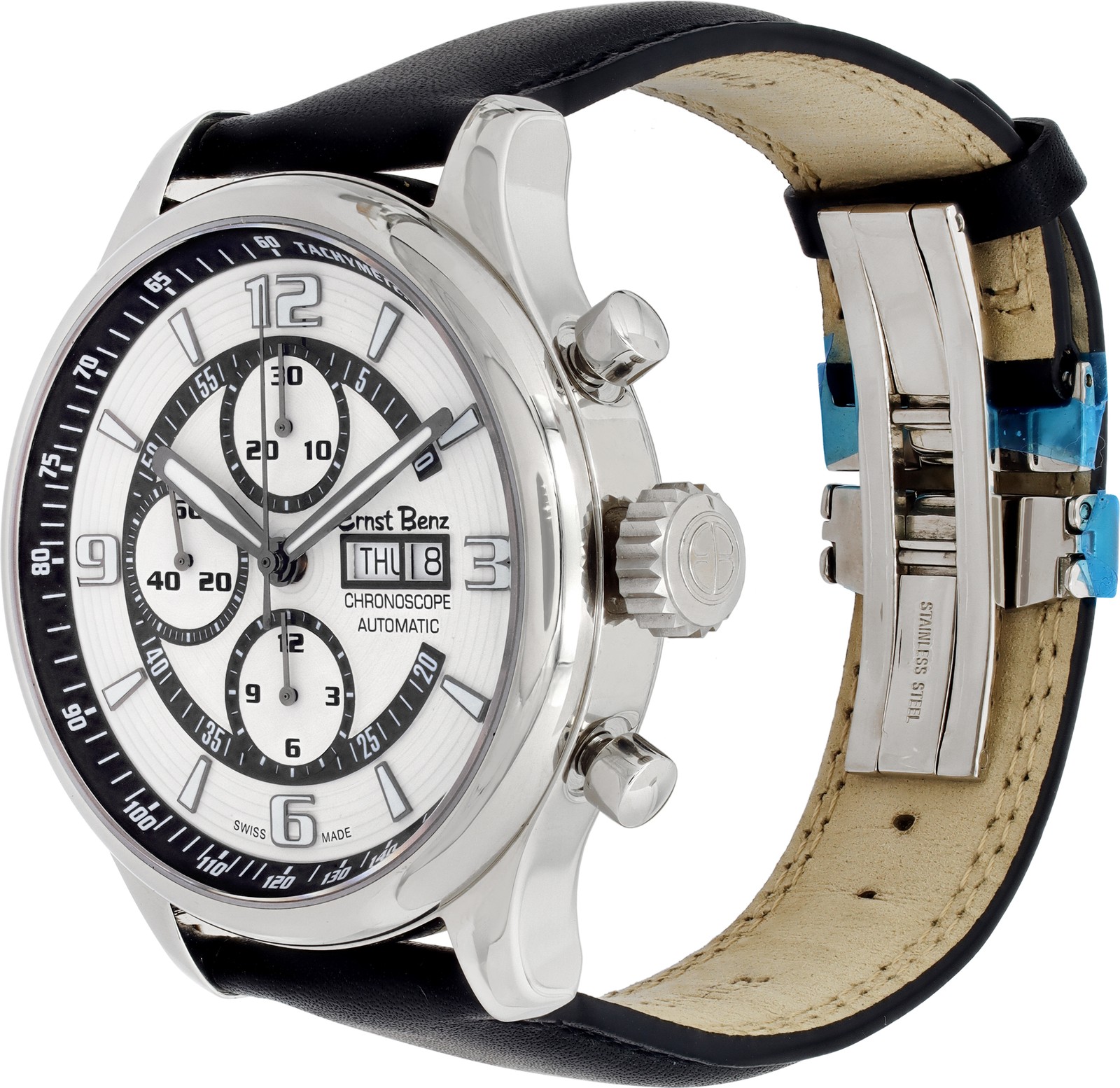 Ernst Benz Chronoscope GC10123 Stainless Steel White dial 47mm Automatic watch