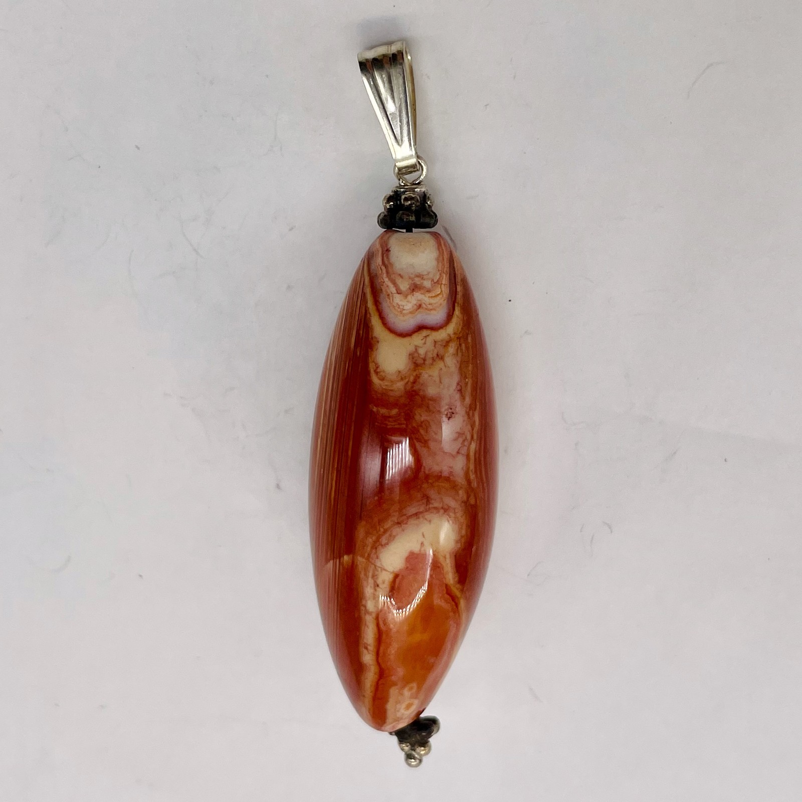 Carnelian Marquise Pendant | 2 1/4″ Long | 40x16mm (Carnelian) | Orange |