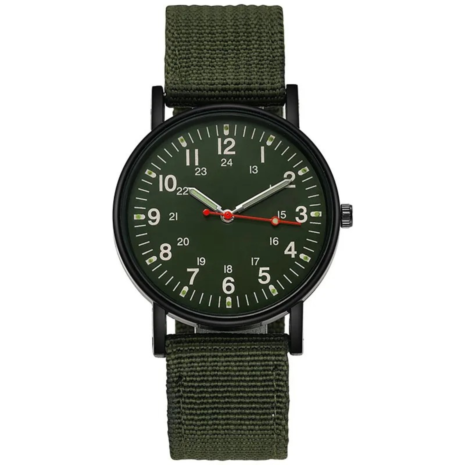 Men’s Military Army Luminous 24 Hours Dial Nylon Strap Date Quartz Wrist Watch