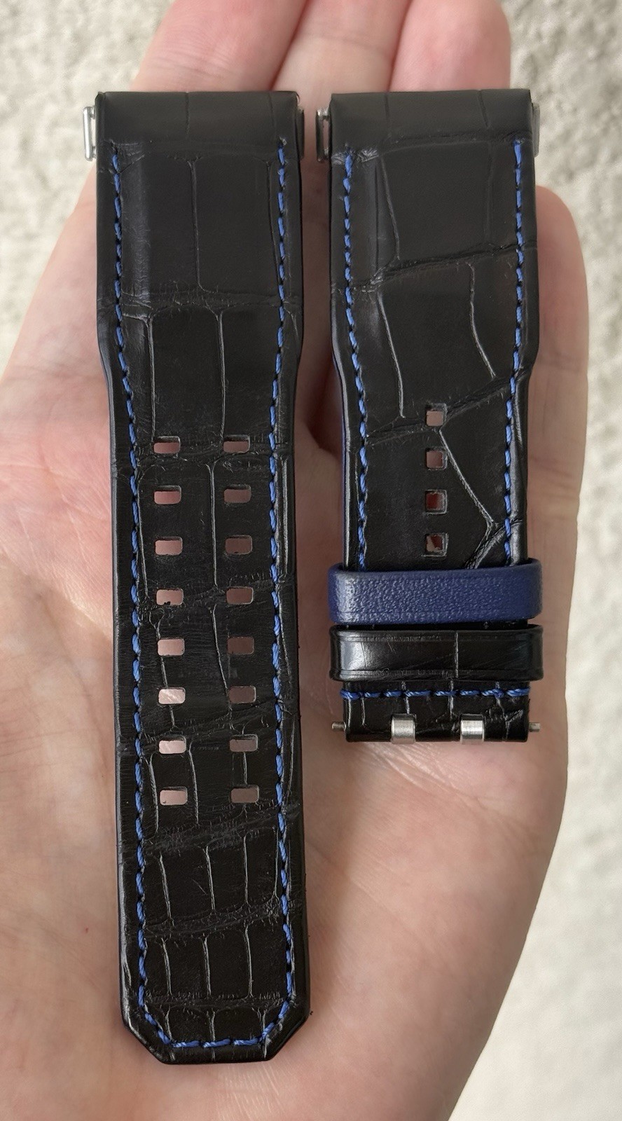 Jaeger LeCoultre 25mm x 22mm Black Alligator Watch Strap Band Authentic OEM