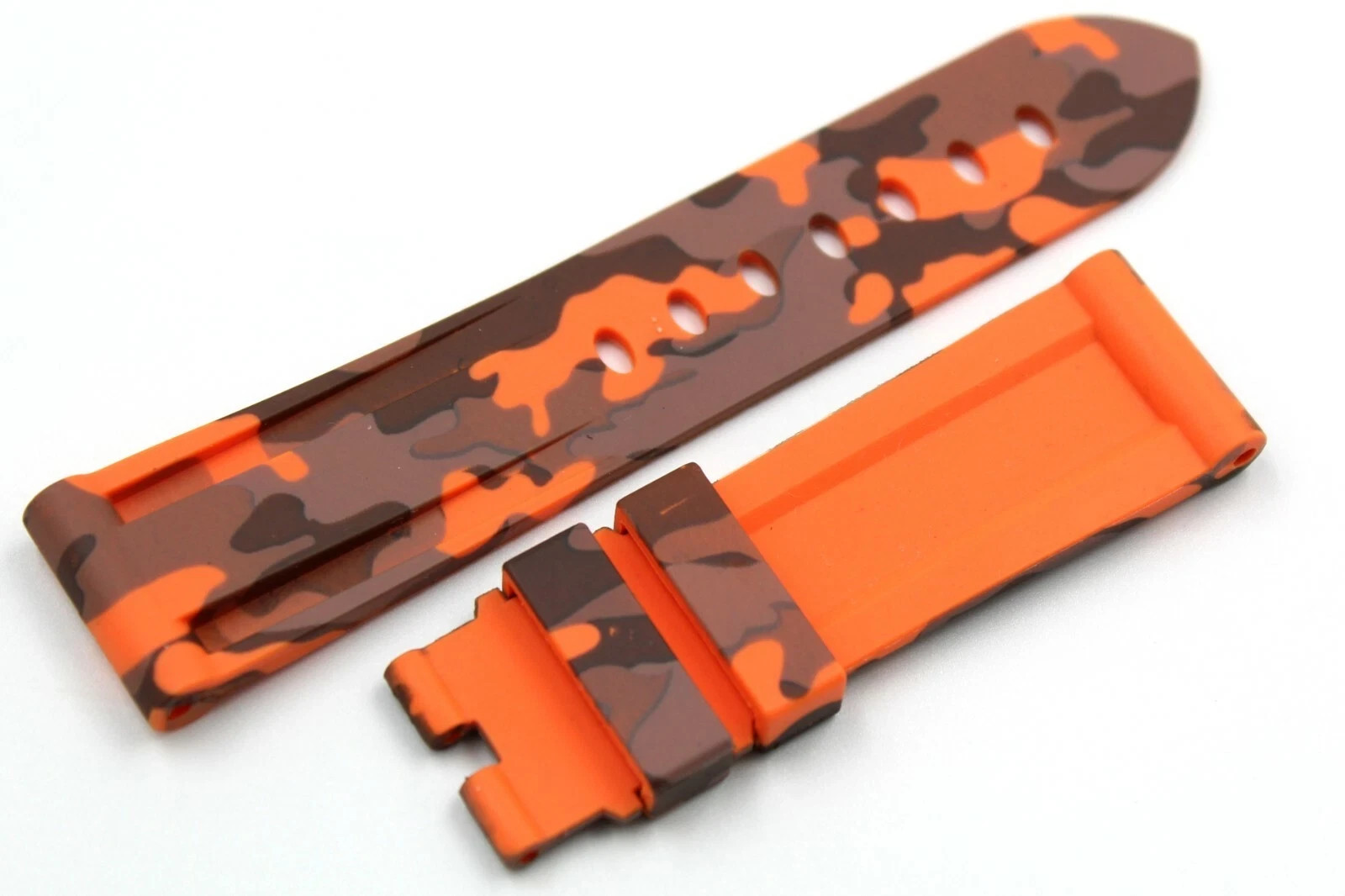 Orange Camouflage Hypoallergenic TPU Silicone Strap Novelty Various Sizes