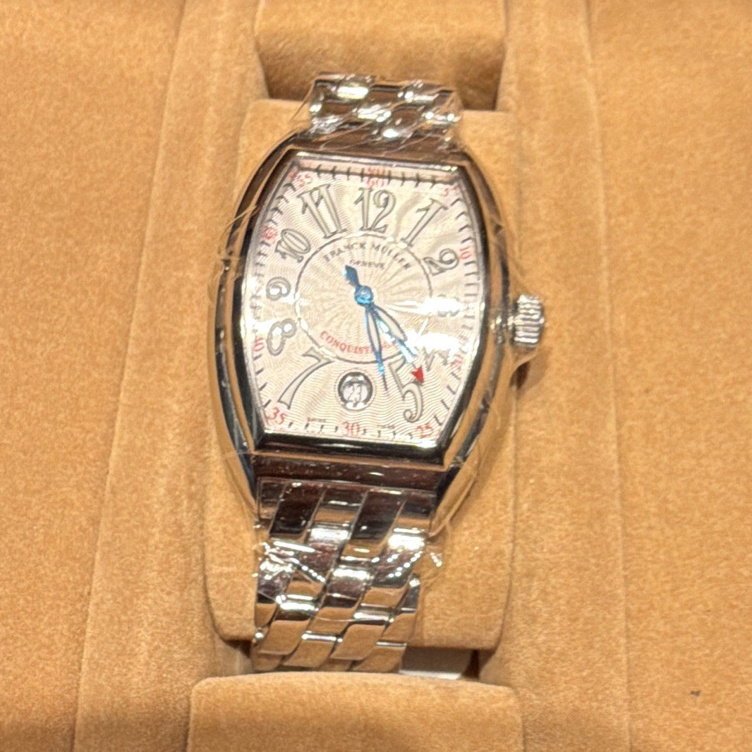 Franck Muller Tonneau Curvex Unisex Quartz 25mm Silver Dial Steel Box