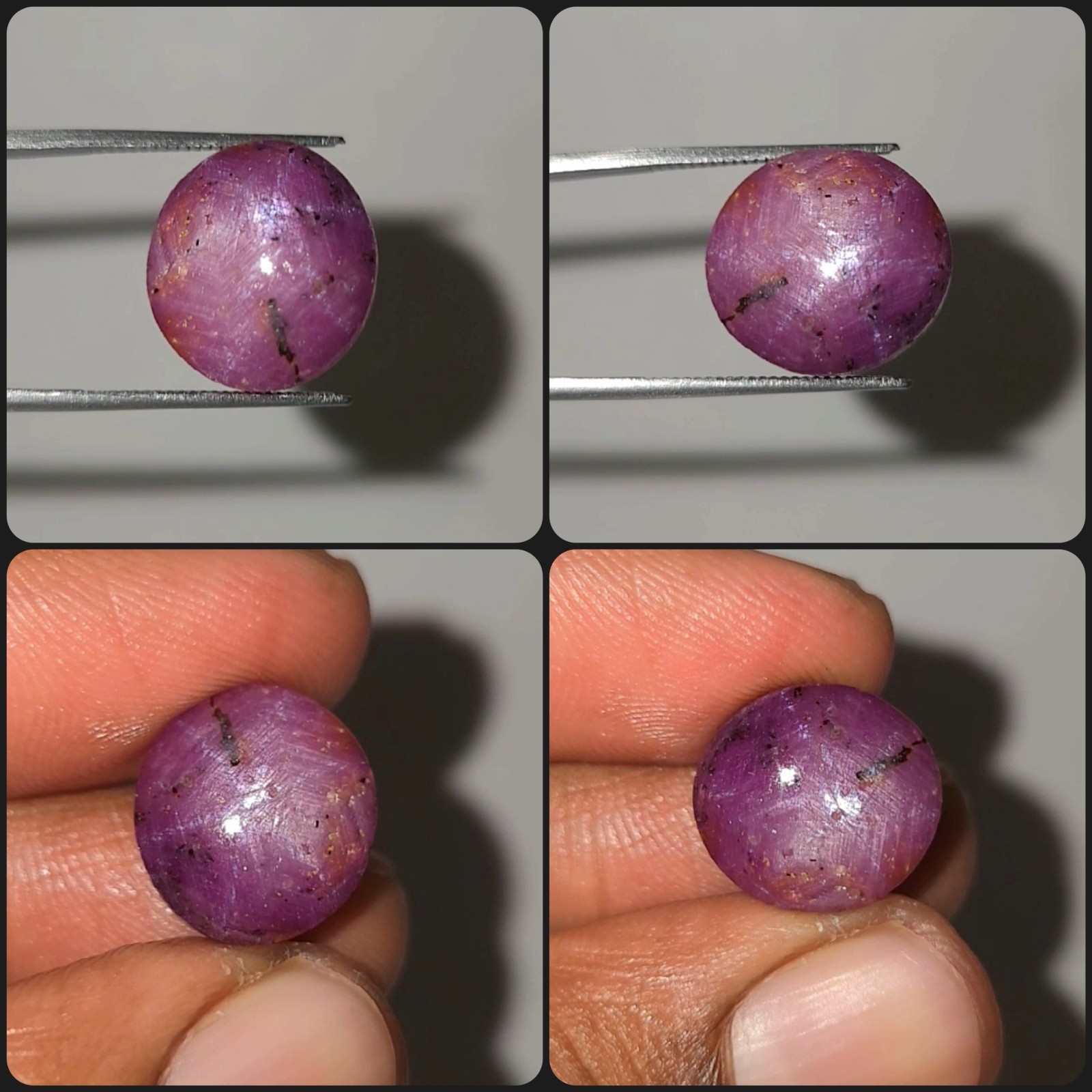 Natural 20.00 Ct Star Ruby Purplish Red Oval Cabochon loose gemstone