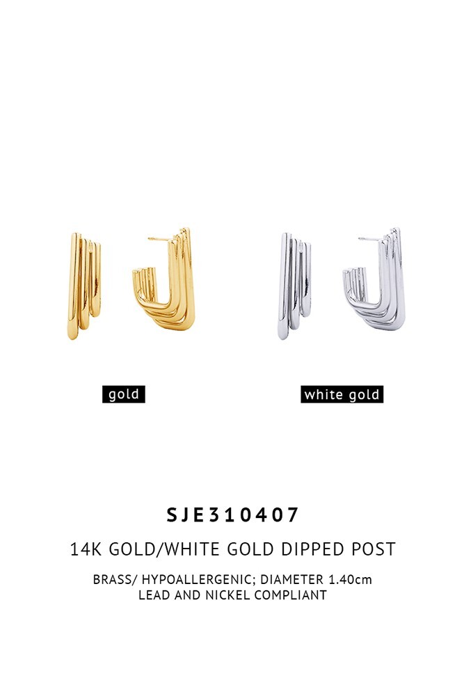 Do Everything in Love 14K Gold/White Dipped Post Earring Korea