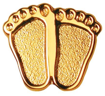 Precious Feet, Gold Raised Edge, Fetal Bookmark Jewelry, Lapel Pin