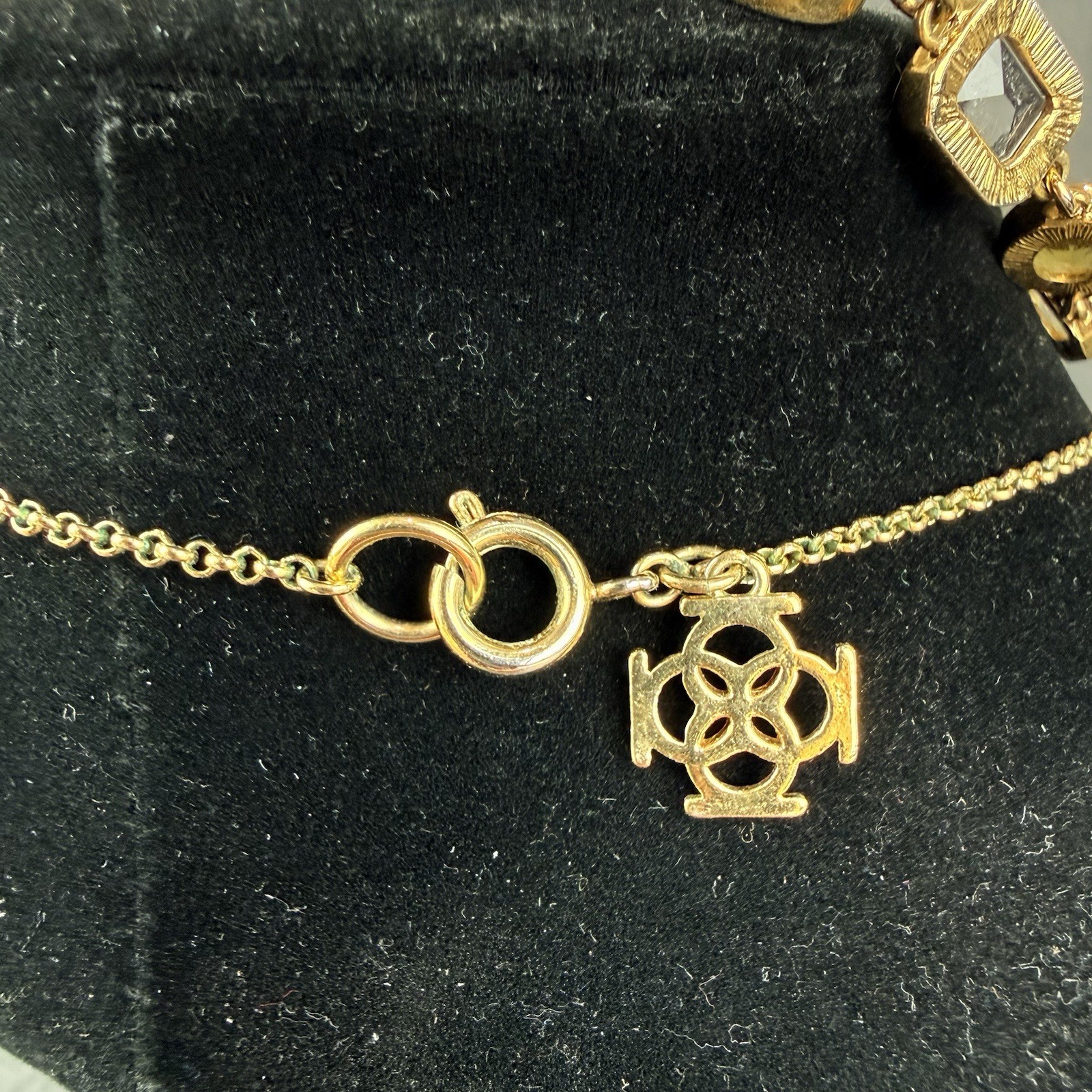 Vintage Ann Taylor Faceted Rhinestone Statement Necklace
