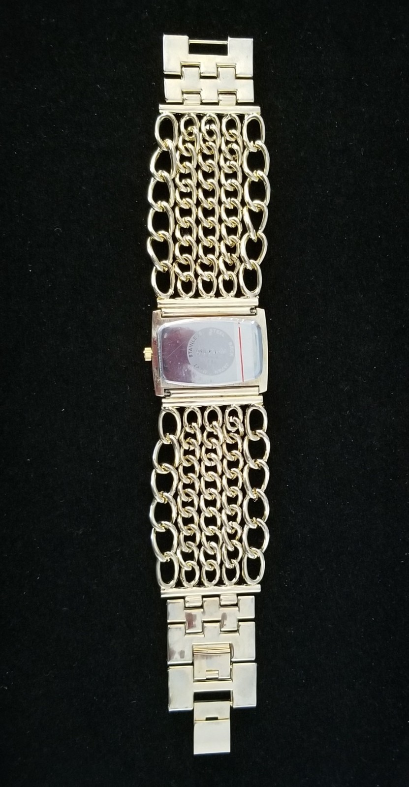 Da Vanci Gold Tone Watch 5 Chain Band 7.75″ New Battery