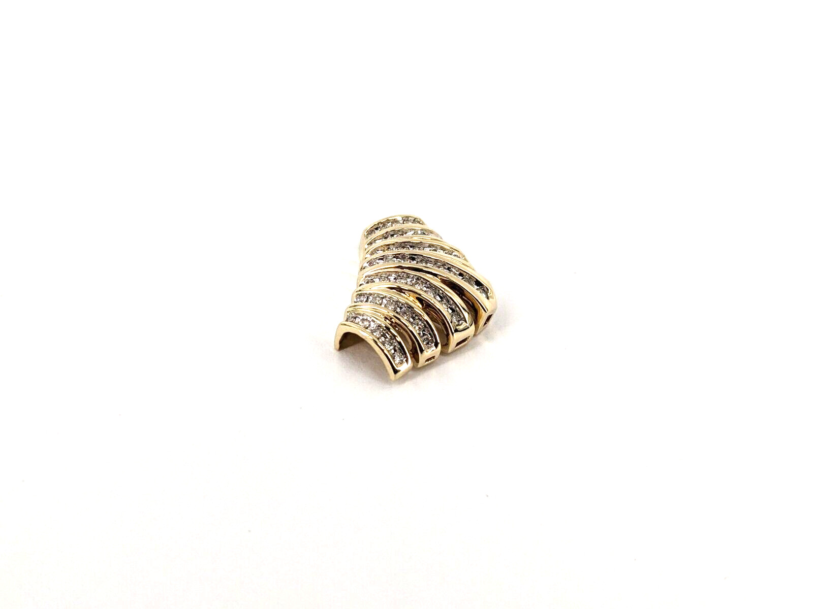14KT Yellow Gold 2.80dwt Diamonds Crown Pendant 0.50cttw