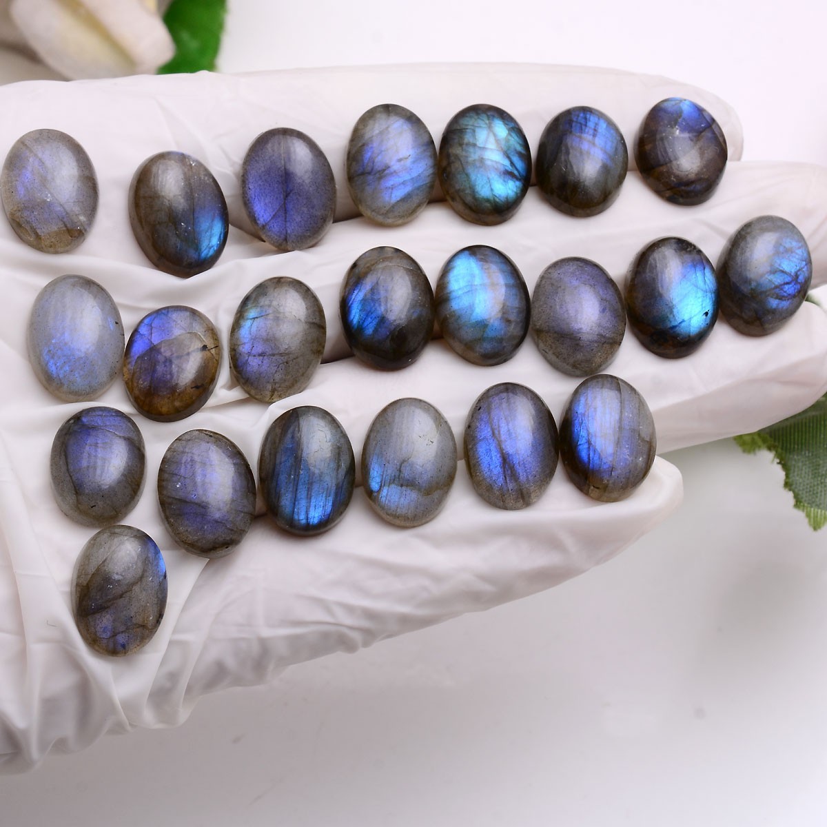 11 Pcs Natural Labradorite Blue Shine 16mmx12mm Oval Cabochon Loose Gemstone Lot