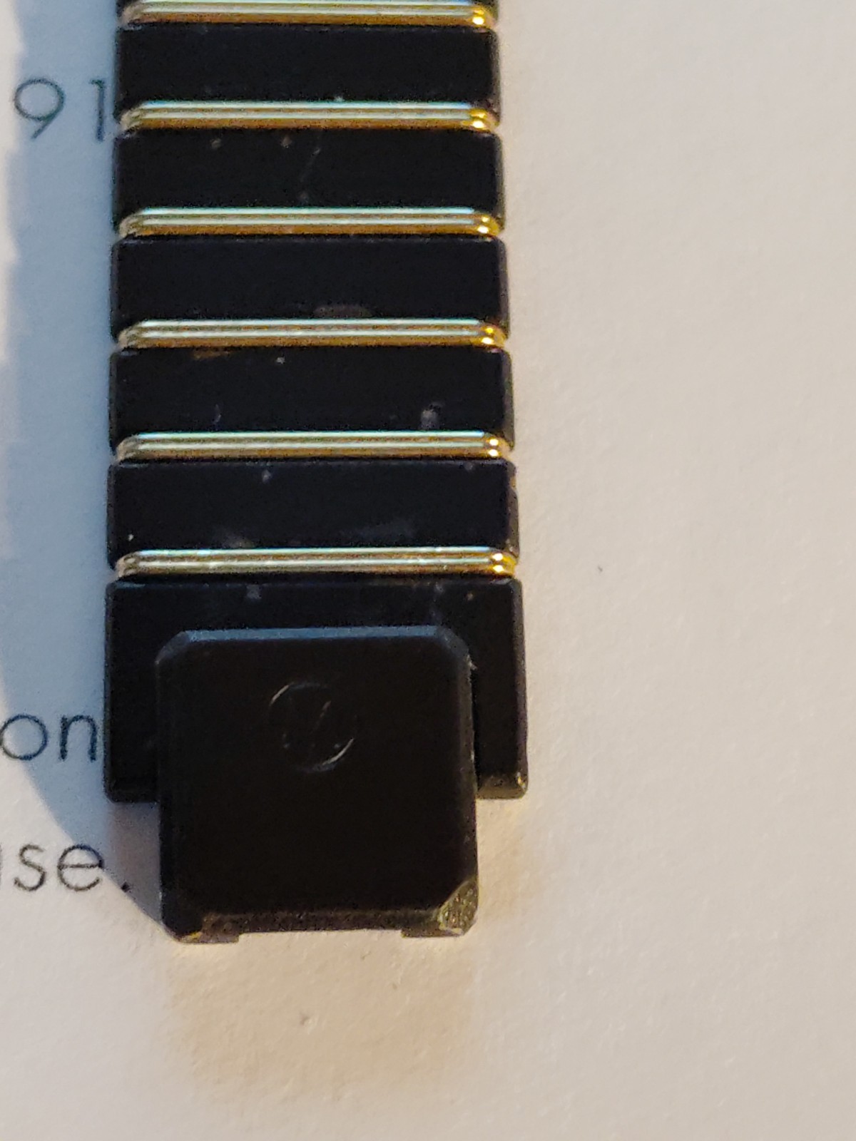 Movado The Museum Unisex Watch Black & 18 K Gold Links 1980’s Stunning