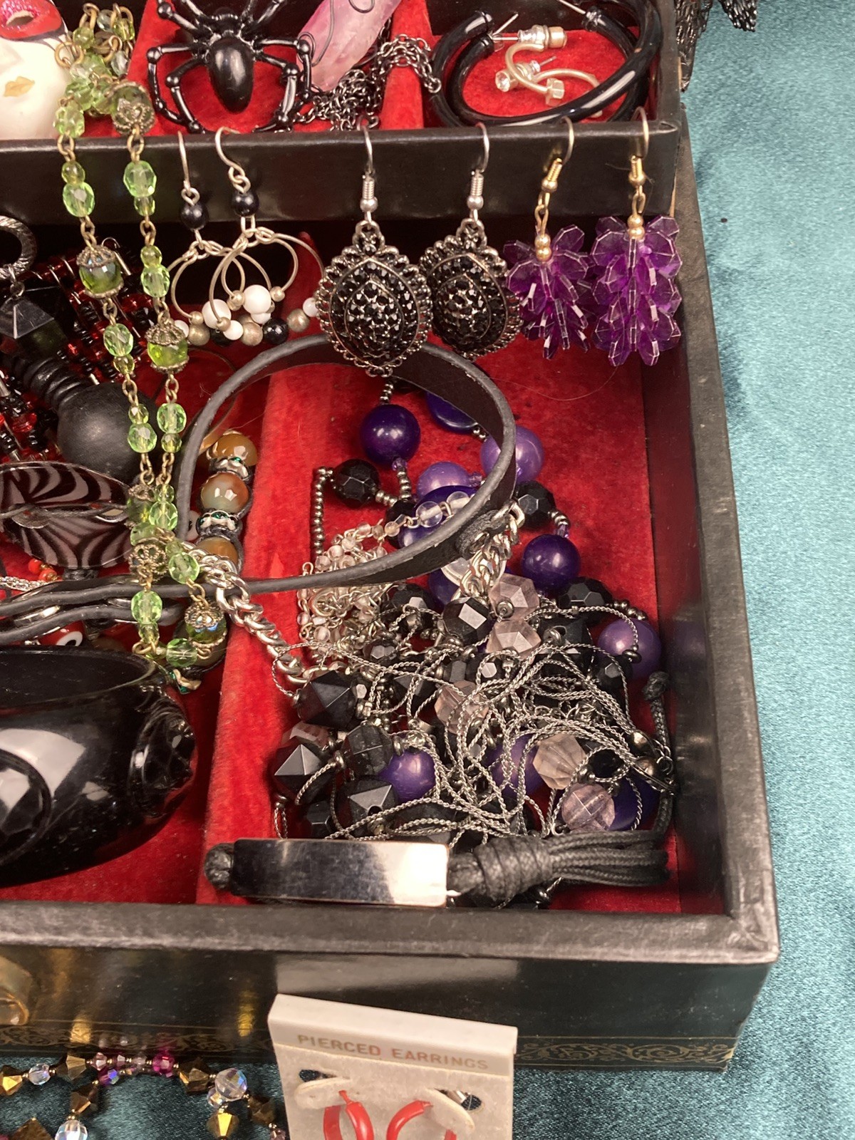 50Lot Gothic Inspired Costume Jewelry Romance Goth Earring Emo & Jewelry Box
