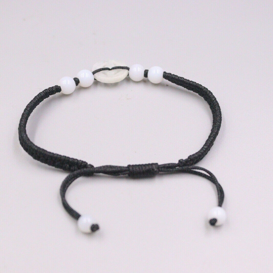 Green Jade Bracelet Women Men Lucky Circle Chinese Black String Bracelet Gift