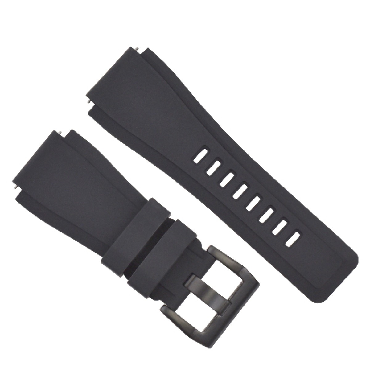 24mm Black Silicone Rubber Replacement Watch Strap Adapter For Suunto Core