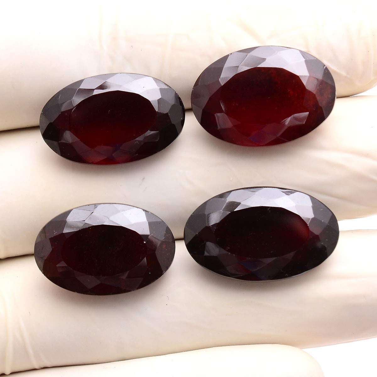 4 Pcs Natural Hessonite Garnet Top Grade 21mm-24mm Oval Cut Untreated Gemstones