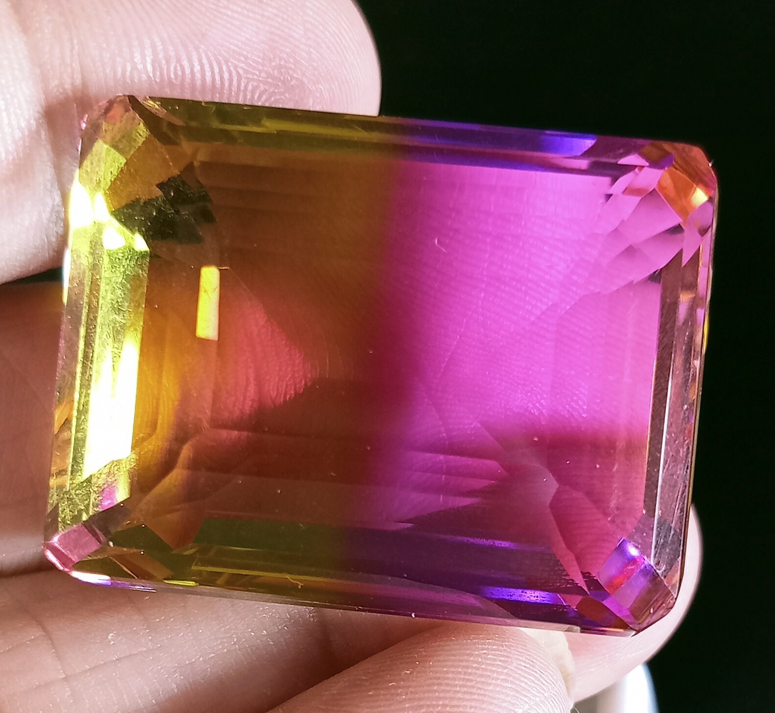 Tourmaline Bi-Colour Emerald Cut 105+ Ct Loose Certified Gemstone