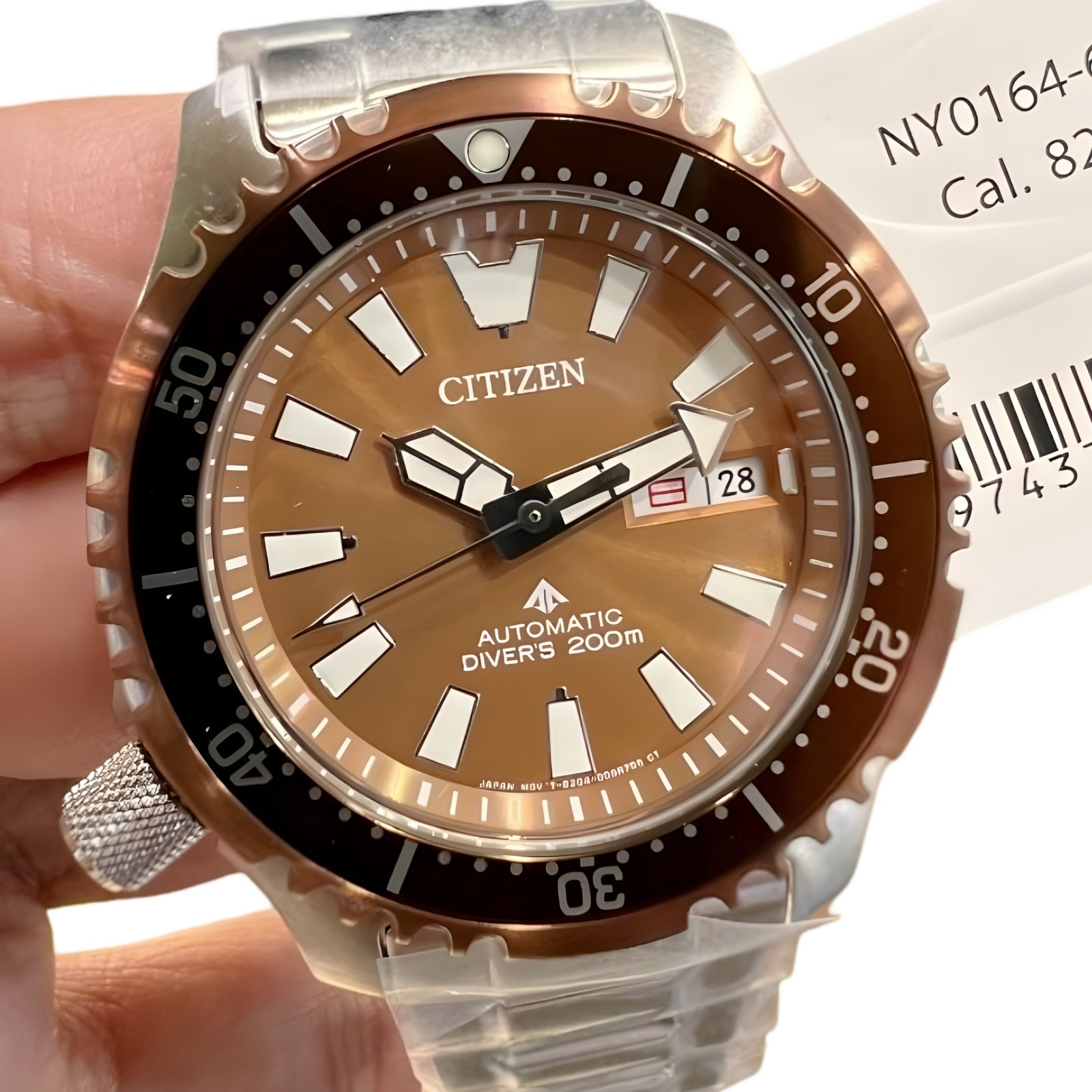 Citizen Promaster Automatic Brown Dial Day Date Indicator Men’s Watch NY0164-65X