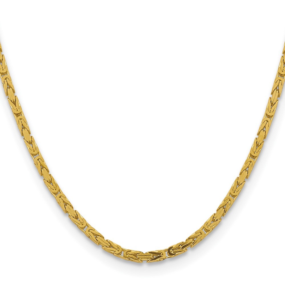10K Yellow Gold 2-4mm Byzantine Chain Necklace 7-30 Inch Mens Womens