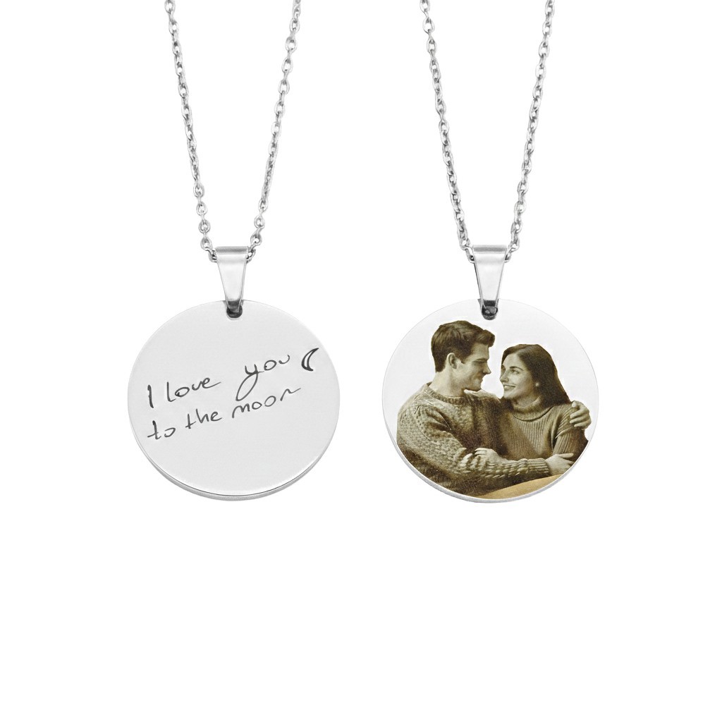 Customized Stainless Steel Laser Marked Engraved Women Pendant Necklace