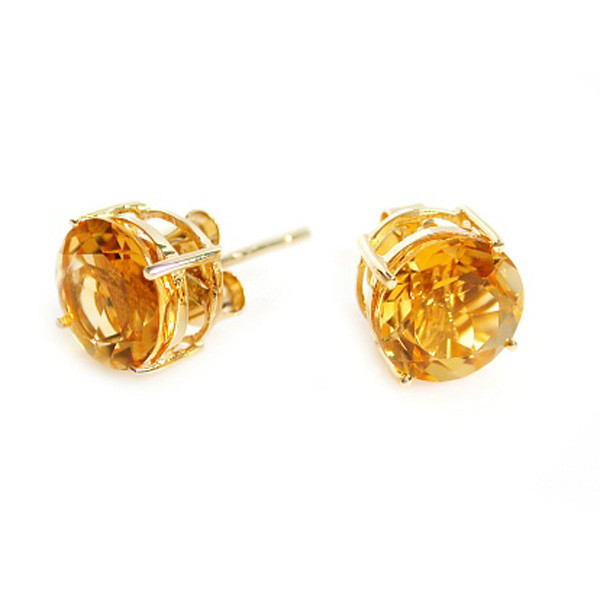 0.50 CARAT 4mm 14K SOLID YELLOW GOLD CITRINE ROUND SHAPE STUD EARRINGS