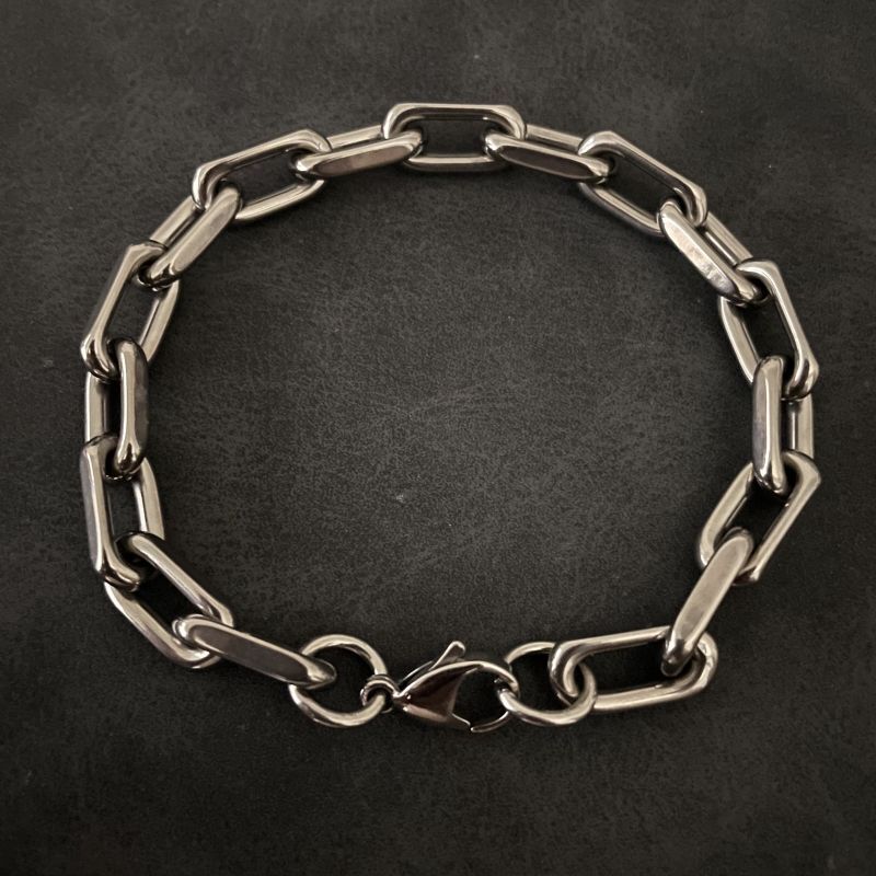 New 8mm Pure Titanium Chain Bracelet Men’s Women Bracelet Anti Allergy 7.5 Inch