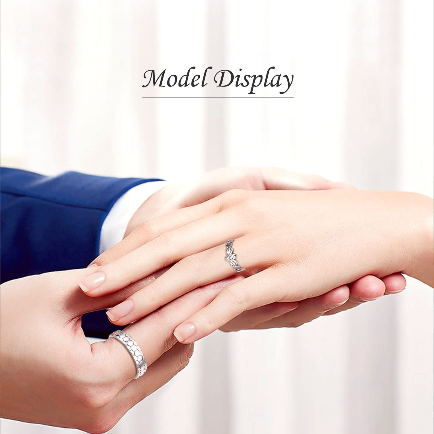Sterling Silver Adjustable Promise Rings for Couples – Romantic Love Jewelry Gif