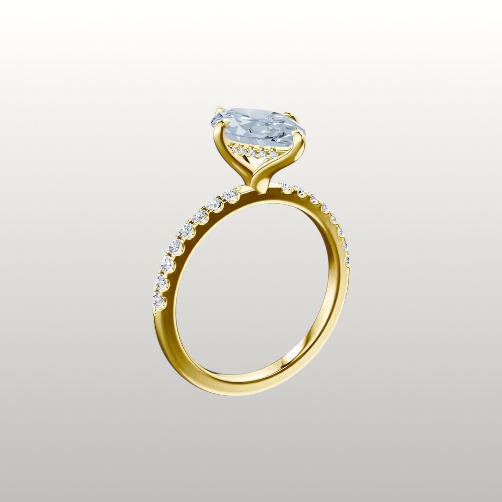 14K Yellow Gold Lab Grown Fancy Intense Blue Diamond Women Ring 3.25 CT Marquise