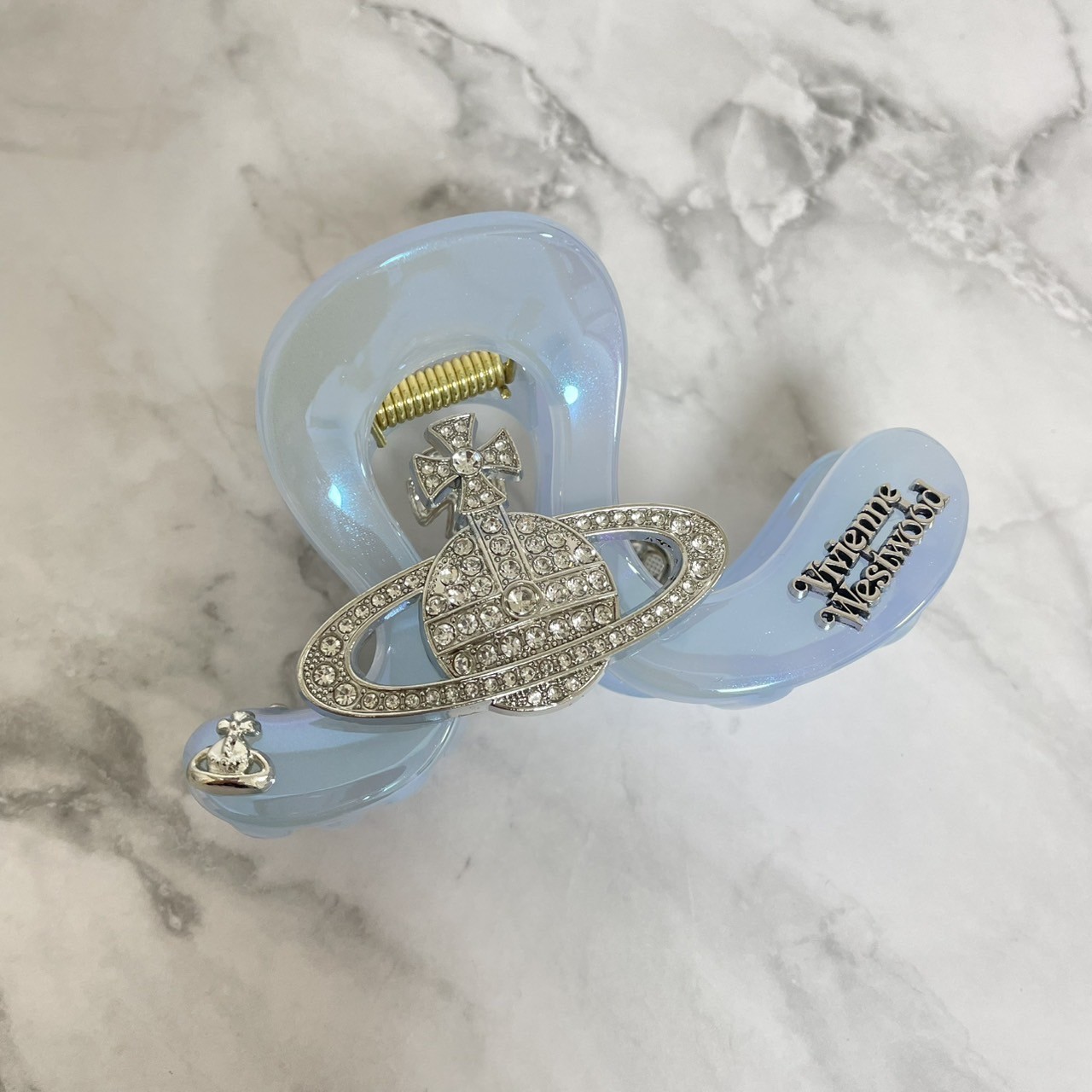 Vivienne Westwood Hair Clip Orb 11 x 6.5 x 3.6cm Plastic Light Blue Silver