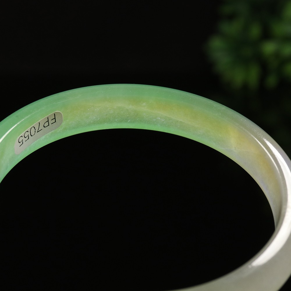 61mm Lavender Green Icy Jadeite Jade Bangle Bracelet Burma Jadeite A-14163