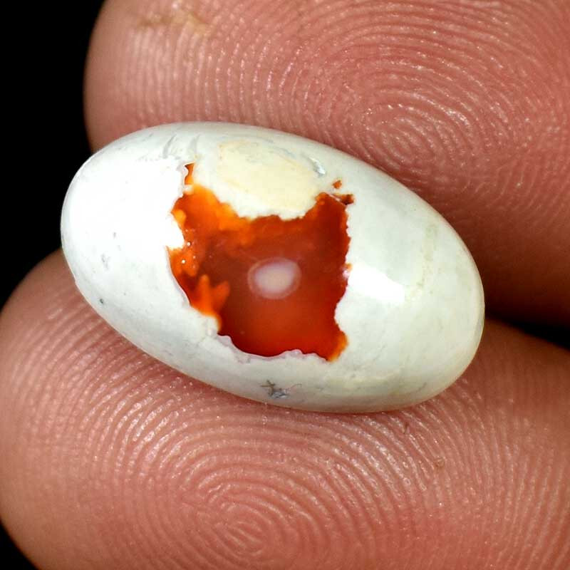 06.70Cts. Mexican Fire Opal 100% Natural Flashy Gemstone Oval Cabochon