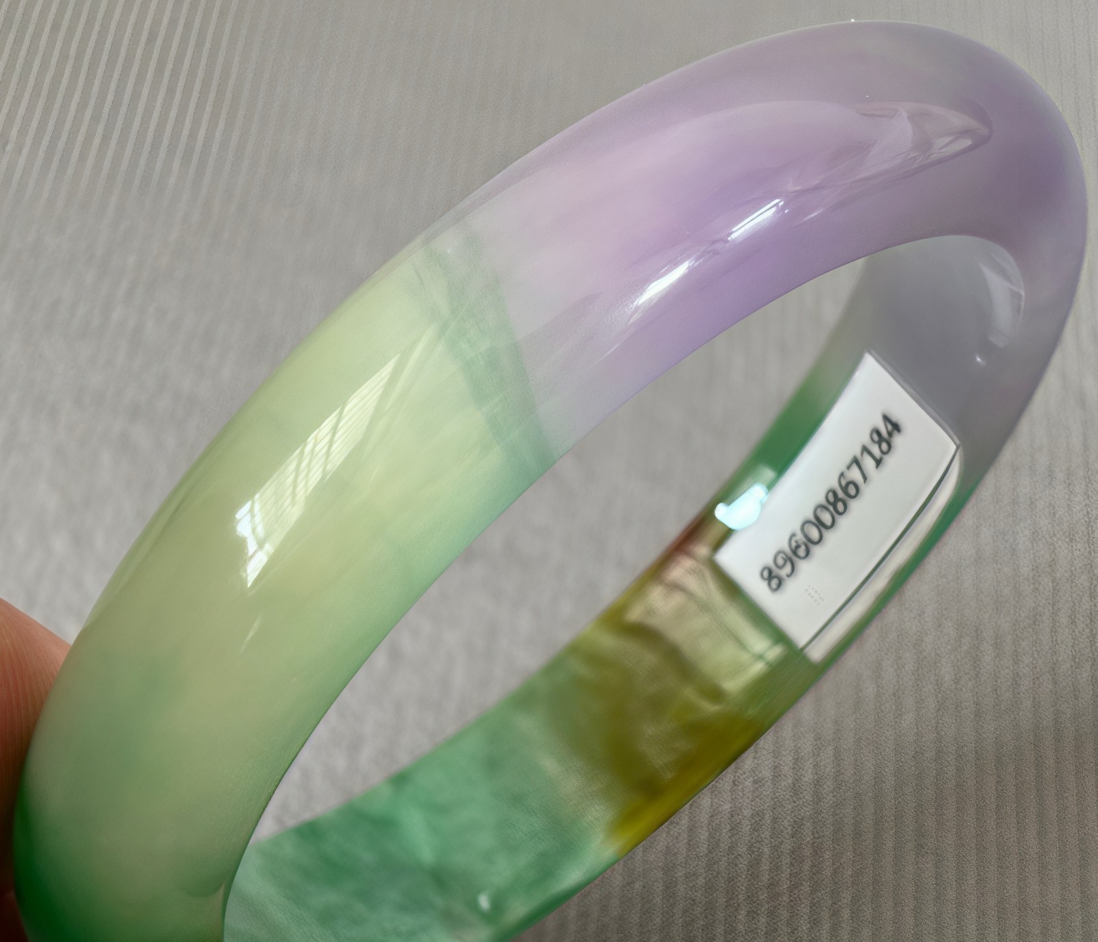 61mm Natural Lavender Jadeite Jade Bracelet Burma Emerald Jade Bracelet Bangle