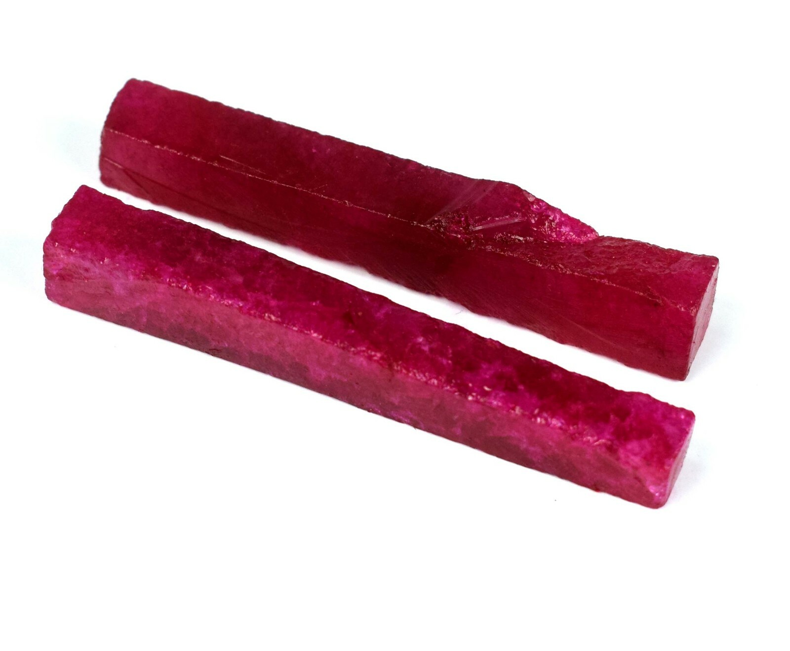 120 Ct./2 Pcs Natural African Red Ruby Gemstone Slice Rough SQ134 New Year Offer