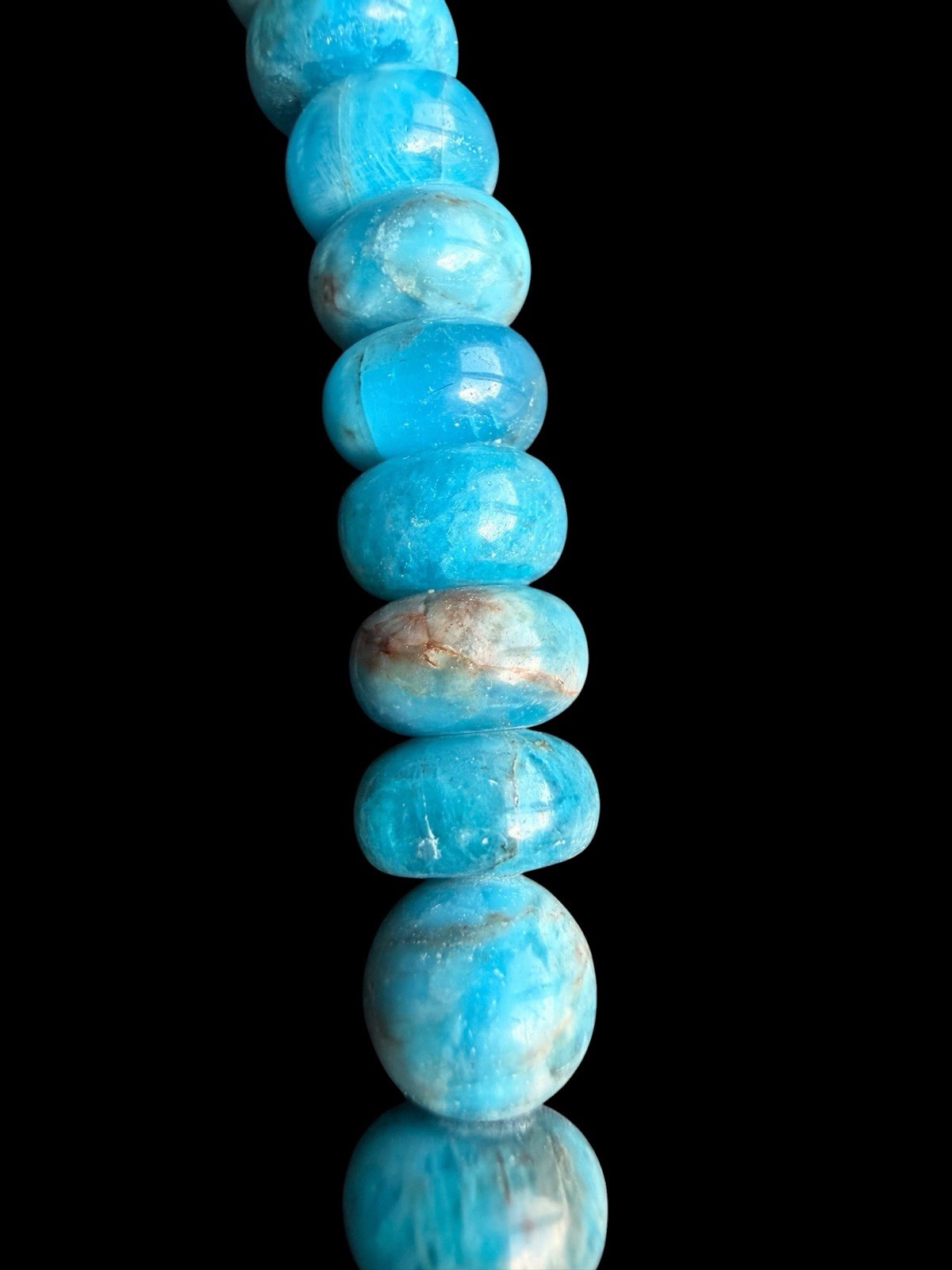 Signed Jay King DTR Sterling Silver Blue Apatite Pendant Beaded Necklace
