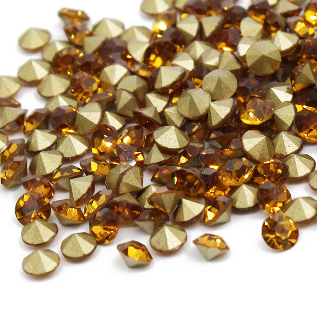 10 Bag Faceted Glass Pointed Rhinestone Findings Back Plated 1.9~2mm 1440pcs/Bag