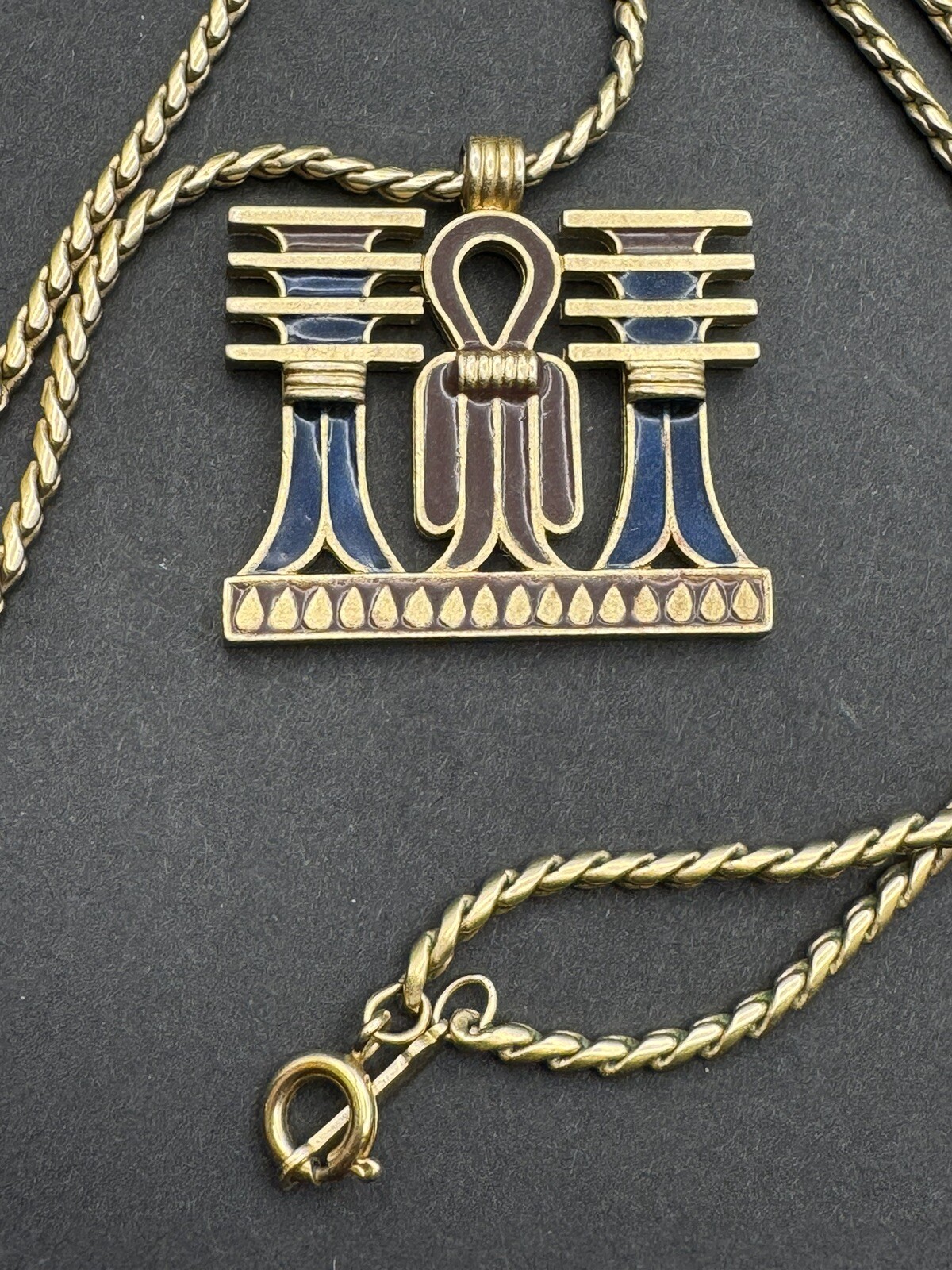 Mid Century Vintage D’Orlan Necklace Egyptian Revival Stunning Statement Piece