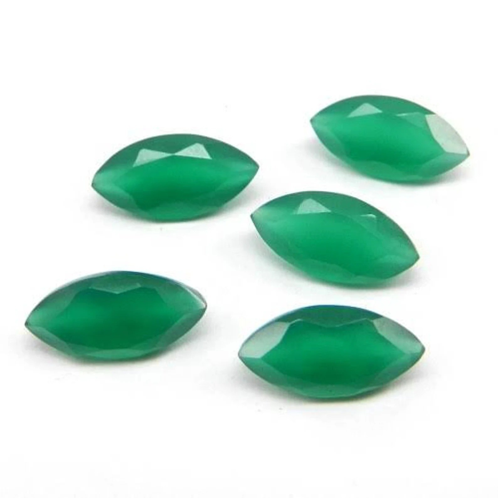 Natural Green Onyx Marquise Faceted Cut 6x12mm To 12x24mm Loose Gemstone