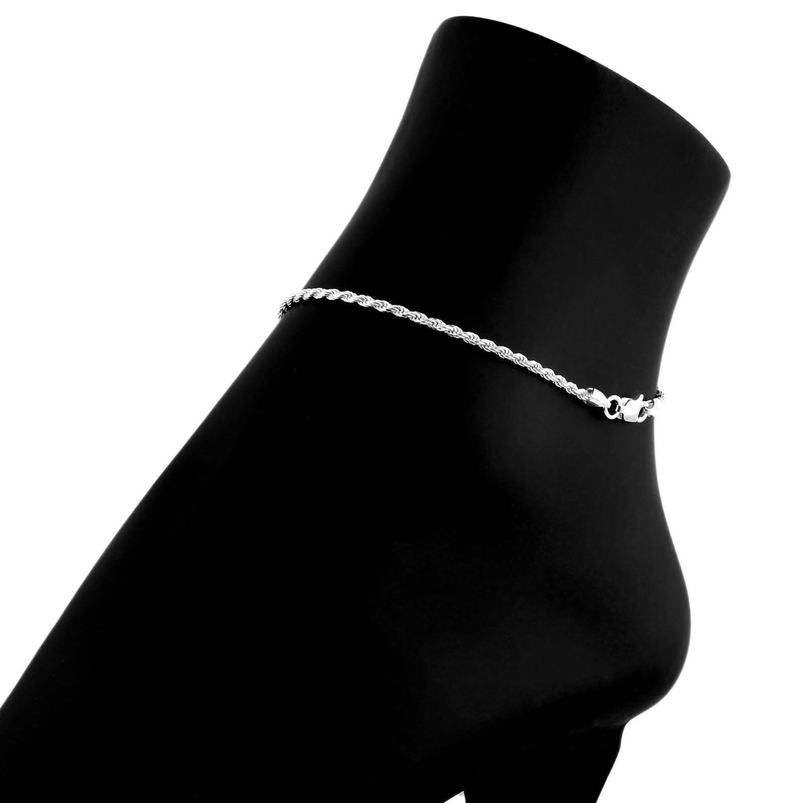 Guaranteed Real 925 Sterling Silver 7″ 8″ 9″ 10″ 11″ 12″ Rope Bracelet or Anklet