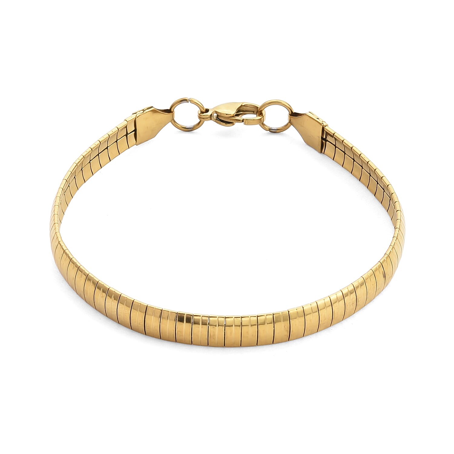 Omega Chain Bracelet in ION Plated Yellow Gold Stainless Steel 7.5-9.5In