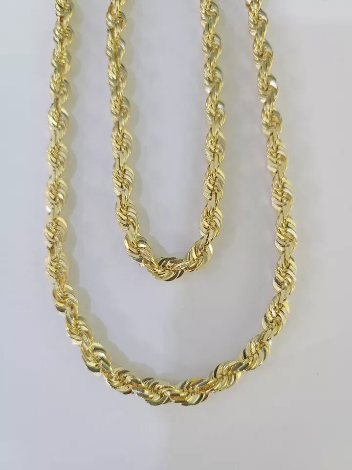 Real 10k Gold Rope Necklace Chain SOLID 6mm 20 22 24 26 28″ Inch