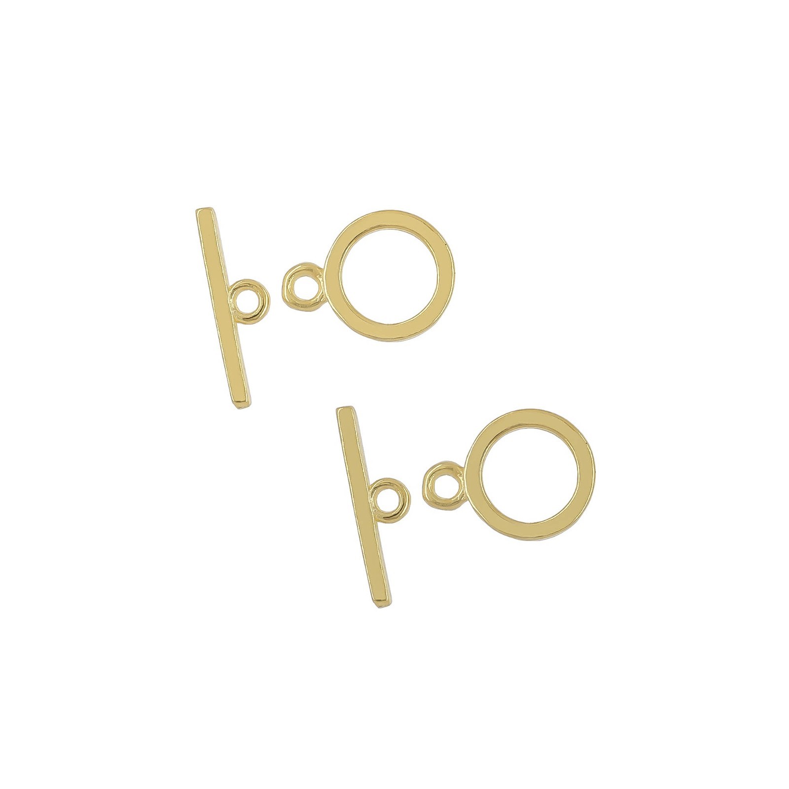 2 Sets of Gold Plated Sterling Silver Simplicity Toggle Clasp 8mm #97941