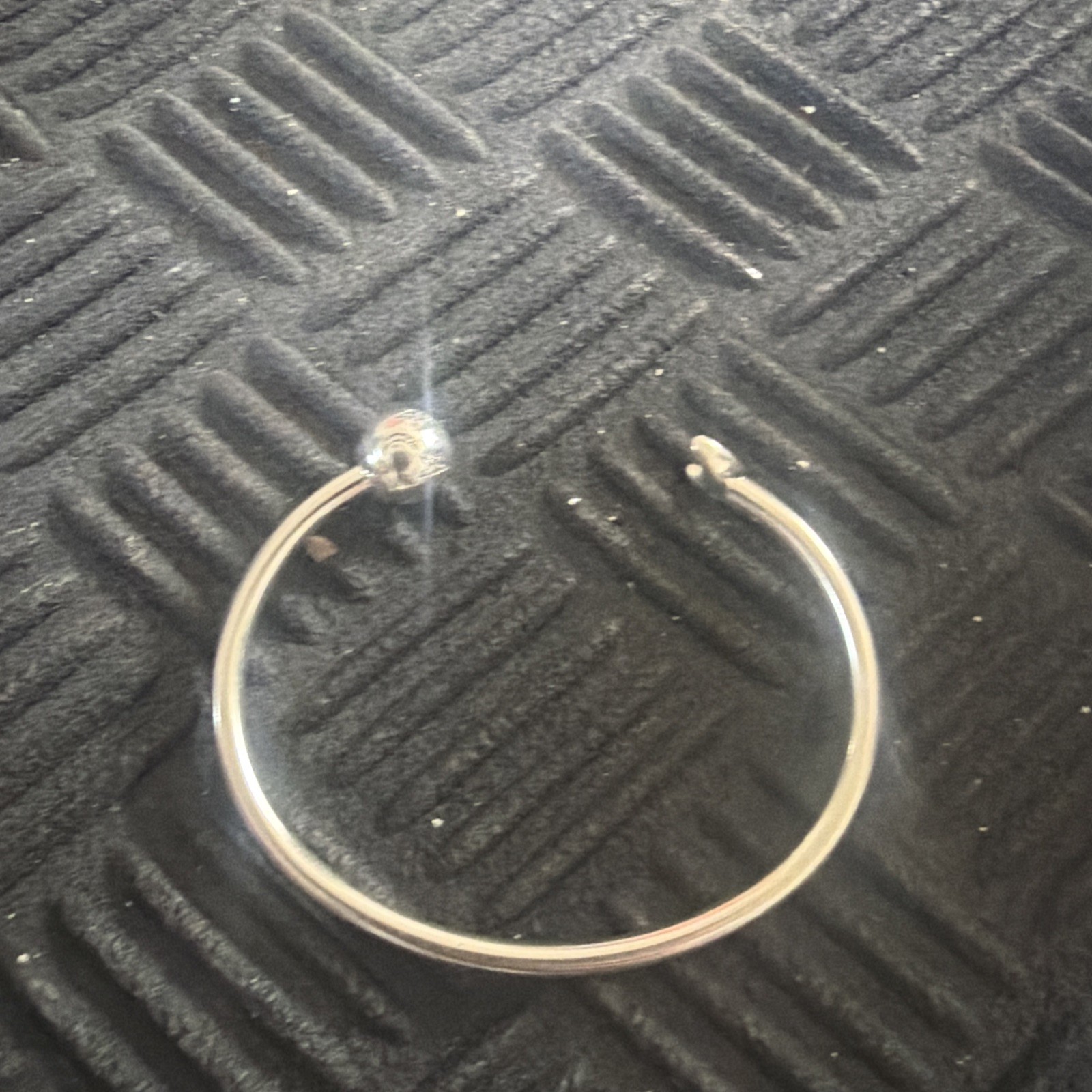 Pandora Sterling Silver Open Cuff Bangle Bracelet Moon & Stars- 6 3/4