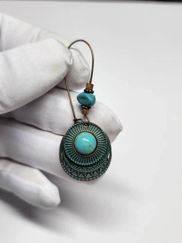Vintage Boho Style Dangle Drop Earrings With Turquoise For Women Fashion Jewelry