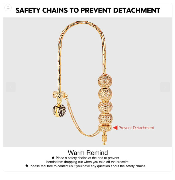 Starry Tarnish-resistant Silver Safety Chain With Enamel In Rose Gold Plated
