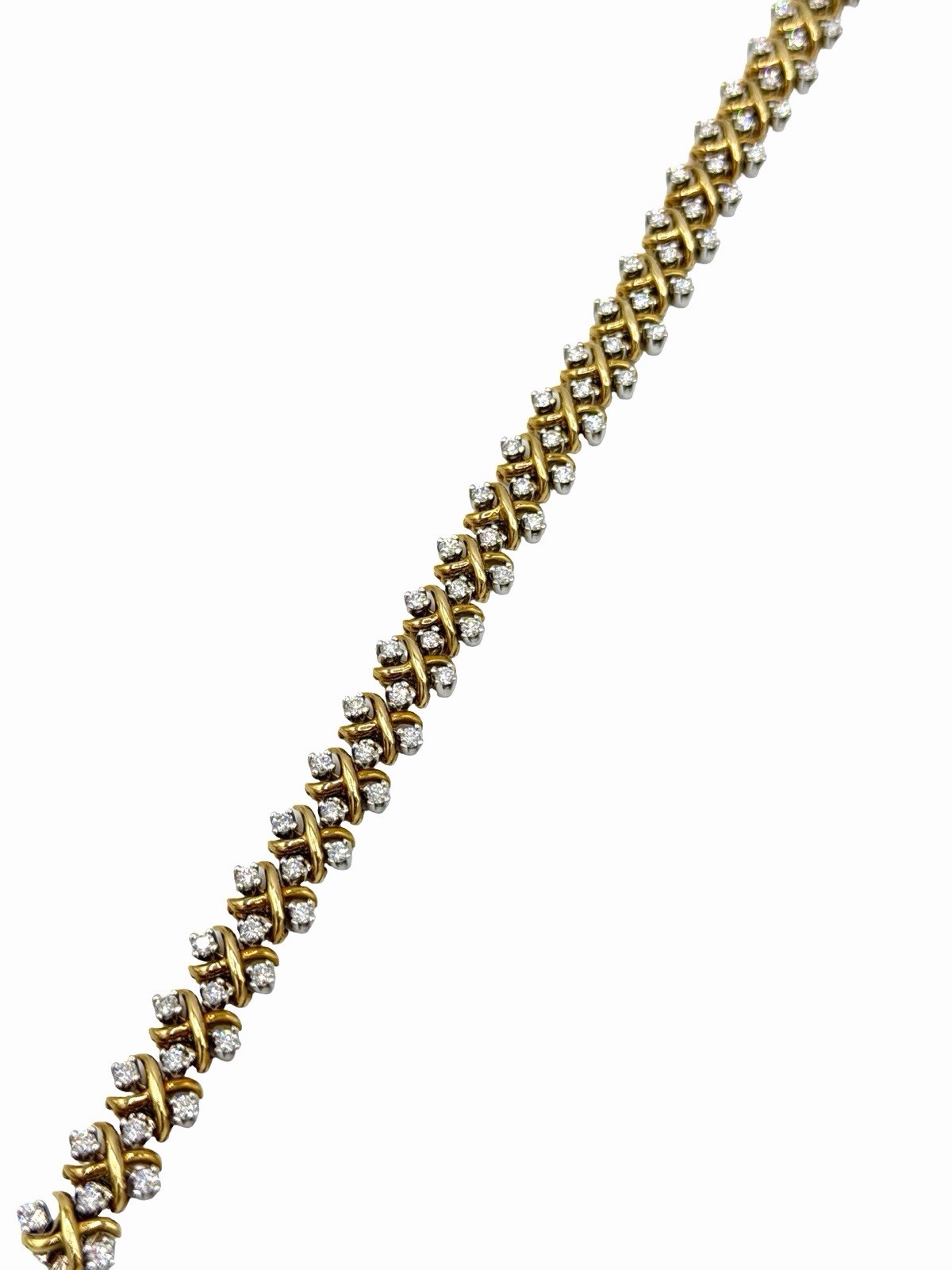 Tiffany & Co. Schlumberger Diamond Bracelet 18k Gold Platinum X Link Style