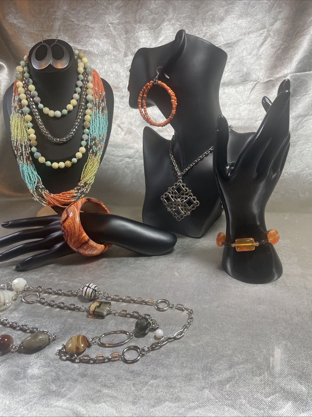 Semi-precious/Glass Jewelry Lot/Beautiful Grouping/All In Great Condition.
