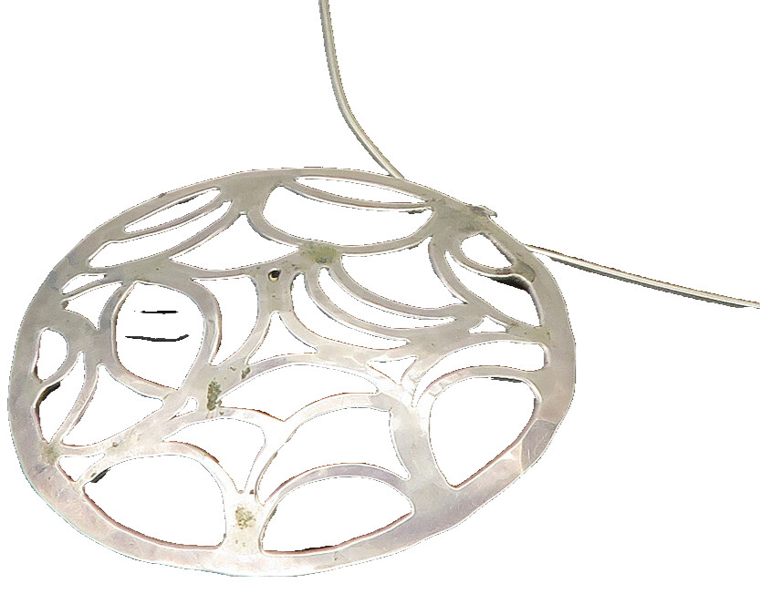 DESIGNER 925 Sterling Silver Vintage Cutout Design Collar Necklace NE3638