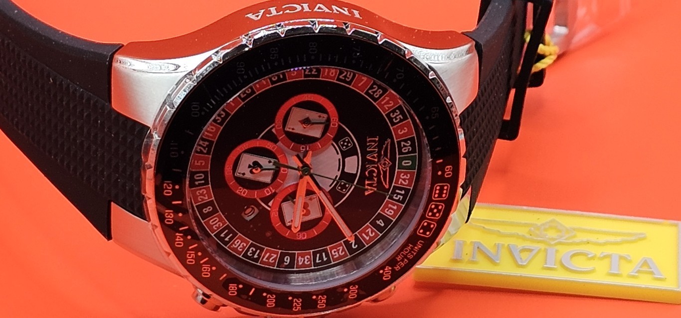49850 – Invicta Aviator Monte Carlo Men’s Watch 50mm, Black w/Red Roulette dial