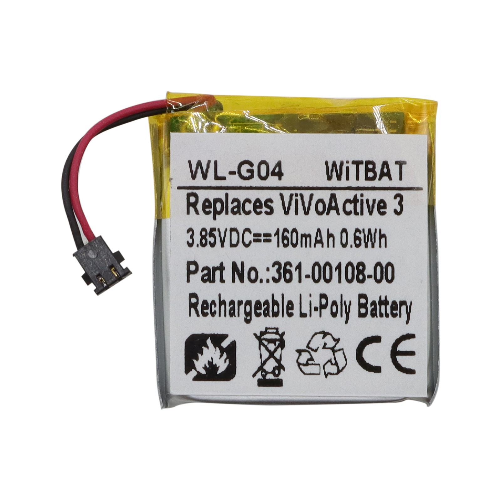New Battery for Garmin Vivoactive 3 / Vivoactive 3 Music SmartWatch 361-00108-00